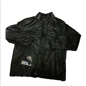NWT Superlative Fashion Italia black leather luxury jacket